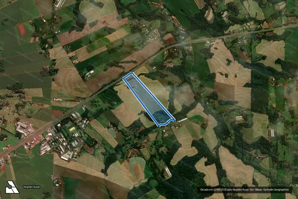 Imagem de satélite de Lote Rural n° 21-A-1 da Colonizadora Industrial e Agricola Bento Gonçalves Ltda, situado no 5º Polígono - em Medianeira - PR