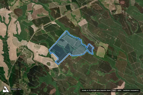 Imagem de satélite de Fazenda Lomanto Junior XXXVI - Matrícula: 3175 em Caravelas - BA