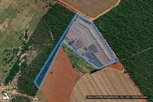 Imagem de satélite de FAZENDA EXTREMA OU GUARIBA, LUGAR DENOMINADO MATO SECO - GLEBA 01 em Morada Nova de Minas - MG