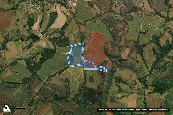 Imagem de satélite de Fazenda Santa Rita Gleba E1- A - Parte 1 em Cajuru - SP