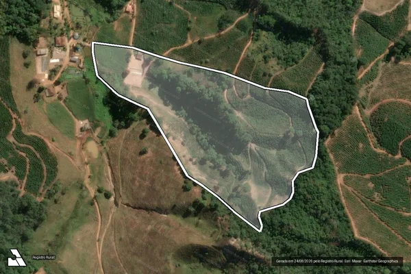 Imagem de satélite de CORREGO DO JAPÚ - Parte 1 em Santana do Manhuaçu - MG