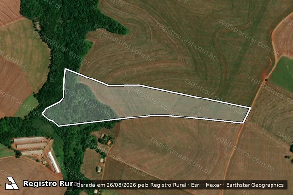Imagem de satélite de LOTE RURAL Nº 63, DA GLEBA Nº 48-AM, DO NÚCLEO AMPÉRE, DA COLÔNIA MISSÕES - Única em Realeza - PR
