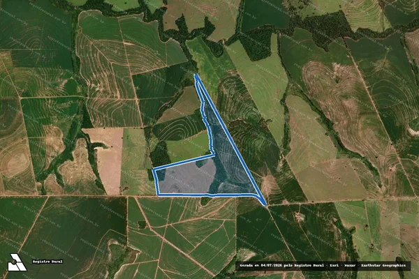 Imagem de satélite de Lotes de terras sob n°s 13-Remanescente e 14 - Parcela 1 em Cruzeiro do Oeste - PR