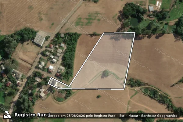 Imagem de satélite de Parte da terra rural número trinta e dois - PARCELA 02 em Vespasiano Corrêa - RS
