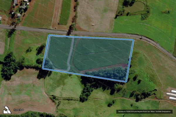 Imagem de satélite de Parte dos lotes coloniais rurais nºs (163 e 164), da Seção Sargento - Gleba 02 em São Miguel da Boa Vista - SC