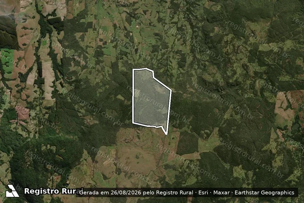 Imagem de satélite de FAZENDA PEDRAS BRANCAS - Matrícula 14.010 em Lages - SC