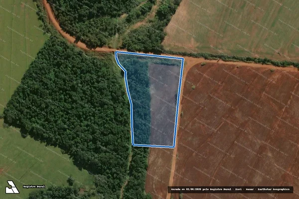 Imagem de satélite de Lote de terras sob n° 54 - Parte 1 em Cruzeiro do Sul - PR