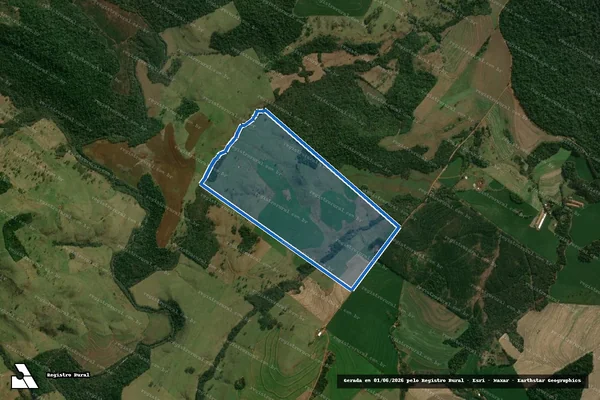 Imagem de satélite de LOTE RURAL Nº 05-TN, 1ª PARTE DA COLÔNIA BENJAMIN CONSTAT. - LOTE RURAL Nº 05 em Céu Azul - PR