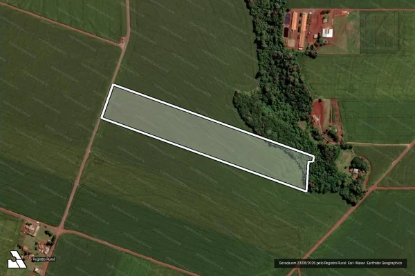Imagem de satélite de LOTE N° 93/94/95-B, Integrante da 1ª Parte, do 32º Perímetro da Fazenda Britânia - Parte 2 em Maripá - PR