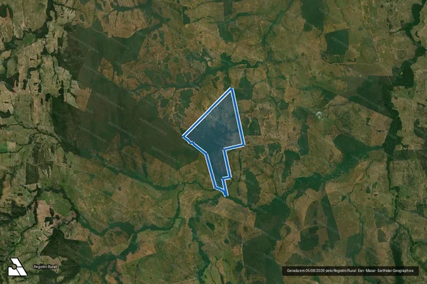 Imagem de satélite de Fazenda Nascente Alta e Baixada Preta - Parte 1 em Bodoquena - MS