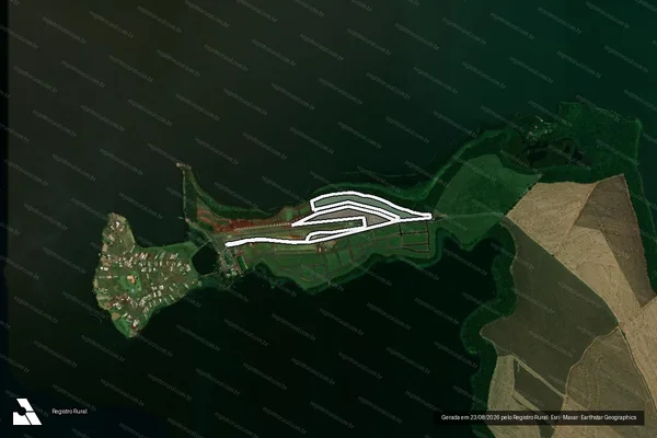 Imagem de satélite de FAZENDA PONTAL DO TIBAGI - Matrícula 21693 em Sertaneja - PR