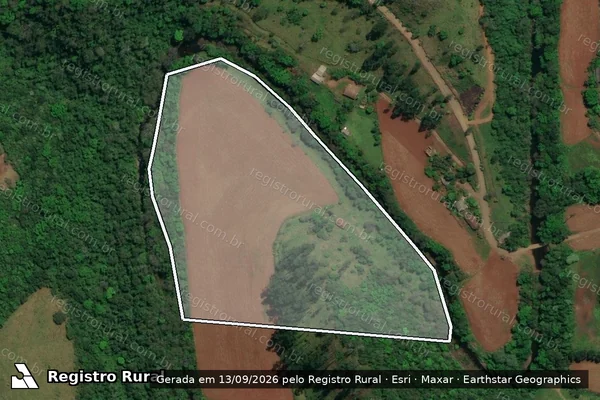 Imagem de satélite de Parte do Lote Rural nº 13 - Matrícula 18.650 em São Miguel do Oeste - SC