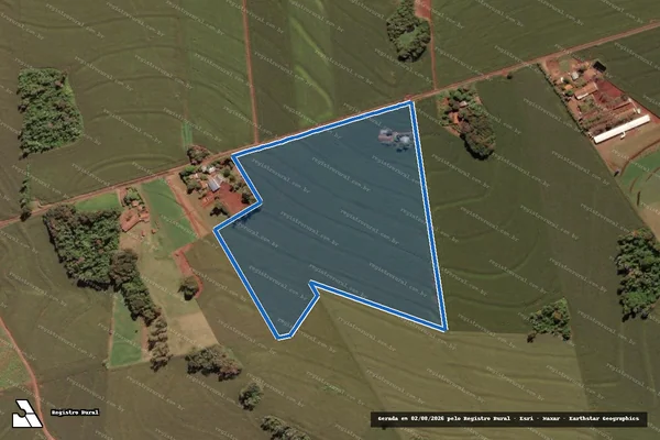 Imagem de satélite de PARTE DO LOTE RURAL N° 99 E PARTE DO LOTE RURAL N° 101, DA GLEBA ?C? DO IMÓVEL SILVA JARDIM - Parte 1 em Serranópolis do Iguaçu - PR
