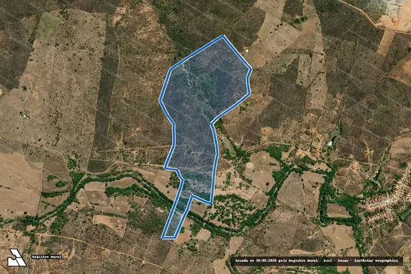 Imagem de satélite de FAZENDA JACARÉ,SITIO BELMONTE   - Parte 1 em Ouricuri - PE