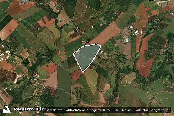 Imagem de satélite de Gleba de Terras Designada pela Letra ??B?? Situada no Imovel Denominado FAZENDA SAO MIGUEL - Parcela 1 em Mogi Mirim - SP