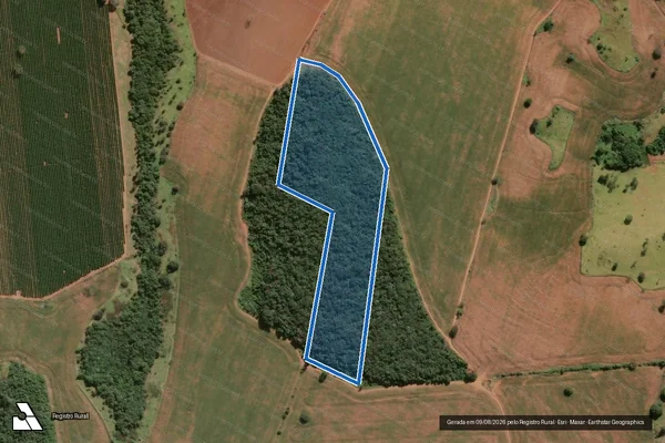 Imagem de satélite de Fazenda Duas Pontes e Patrona, lugar denominado Gramadinho - GLEBA C em Araguari - MG