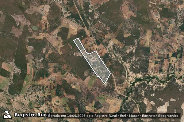 Imagem de satélite de LAGOA DAS PEDRAS DA FAZENDA LAJES - Parte 1 em Riacho de Santana - BA