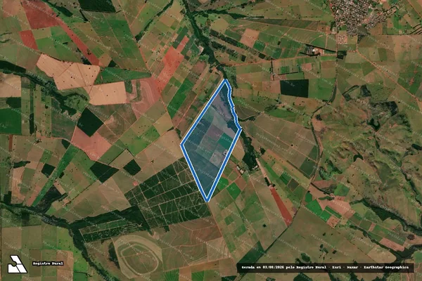 Imagem de satélite de FAZENDA NOSSA SENHORA DE FATIMA - Parte 1 em São João do Caiuá - PR