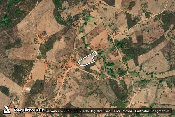 Imagem de satélite de LOTE 1408 - SITIO CARCARÁ  - Parte 1 em Potengi - CE