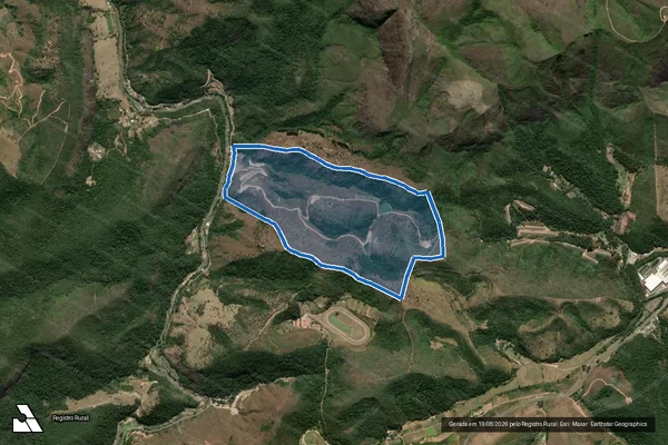 Imagem de satélite de SITIO SANTO ANTÔNIO DE CACHOEIRO - PARCELA 01 em São José do Vale do Rio Preto - RJ