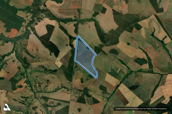 Imagem de satélite de FAZENDA CINCO ESTRELAS - FAZENDA CINCO ESTRELAS ? GLEBA A em Iacanga - SP