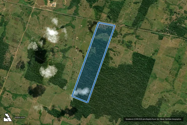 Imagem de satélite de LOTE 08-REM DA GLEBA 03 DO PICOP - Parcela 1 em Ouro Preto do Oeste - RO