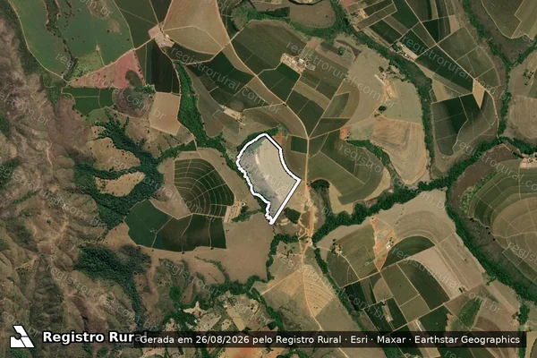 Imagem de satélite de Fazenda Santo Antônio, lugar denominado ?Vista Alegre? - Gleba 1 em Patrocínio - MG