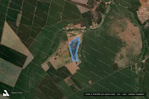 Imagem de satélite de FAZENDA VELHO TEXAS em Leme do Prado - MG