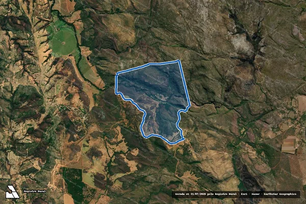 Imagem de satélite de LUGAR DENOMINADO PALMITO - Gleba 01 em Monjolos - MG