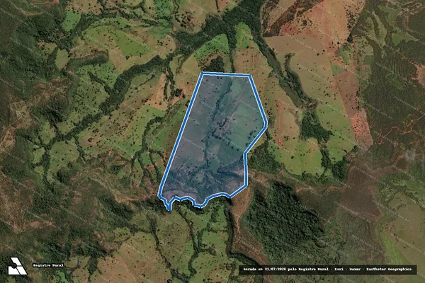 Imagem de satélite de FAZENDA MACAUBA - 001 em Prata - MG