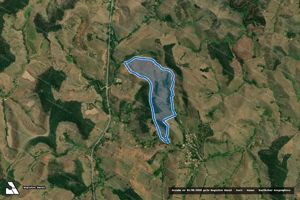 Imagem de satélite de Pinheiras, Estiva e Córrego do Jurumirim - Gleba 2 em Rio Casca - MG