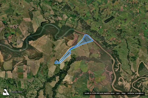 Imagem de satélite de Granja Timbauva – Varzea em Cachoeira do Sul - RS