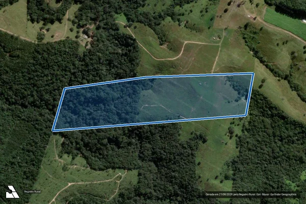 Imagem de satélite de SITIO CAMINHO DAS AGUAS - Matrícula 10882 em Ortigueira - PR
