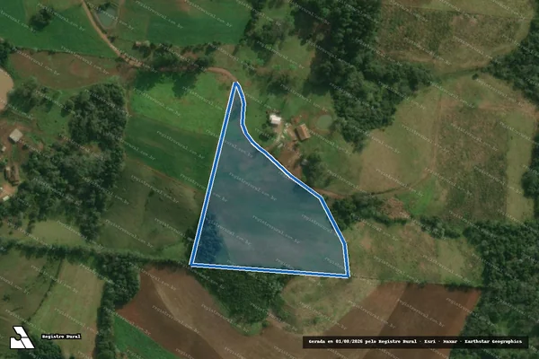 Imagem de satélite de PARTE DO LOTE RURAL Nº 394 e PARTE DO LOTE RURAL Nº 395 - PARCELA DESMEMBRADA em Paraíso - SC