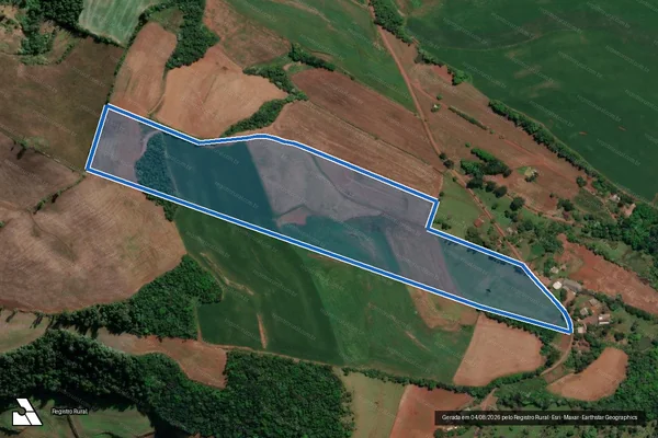 Imagem de satélite de Parte dos lotes rurais 13 e 13-A da 1ª Secção Perau - PARCELA 01 em Frederico Westphalen - RS