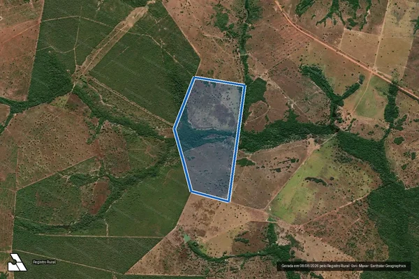 Imagem de satélite de FAZ. BELA MARANATA ? PARTE DE TERRAS SITUADA NO LOTº RIOSINHO, SÃO DOMINGOS E RIBEIRÃO DA MATA - FAZ. BELA MARANATA ? PARTE DE TERRAS SITUADA NO LOTº RIOSINHO, SÃO DOMINGOS E RIBEIRÃO DA MATA em Novo Planalto - GO