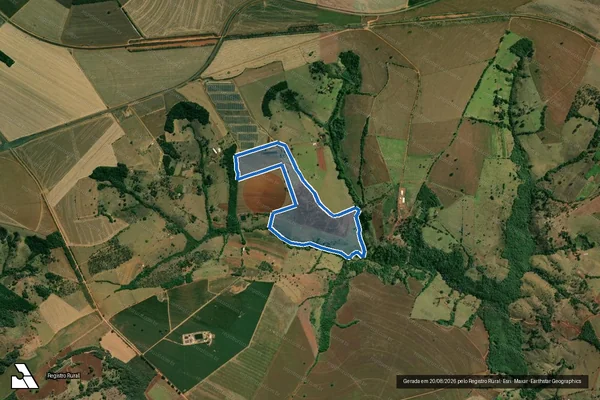 Imagem de satélite de FAZENDA DUAS BARRAS, LUGAR DENOMINADO CAPÃO DO AÇUDE ? GLEBA B - Parte 1 em Iraí de Minas - MG