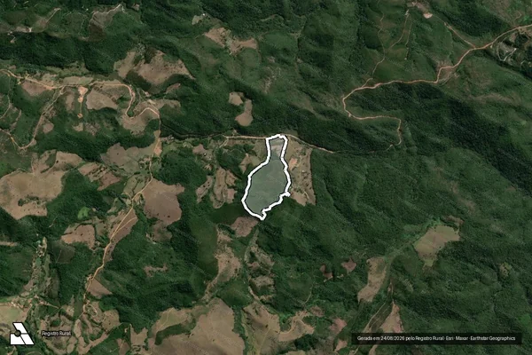 Imagem de satélite de Campo do Engenho e Ponte Alta da Vargem ? Gleba 01 - Gleba 02 em Mariana - MG