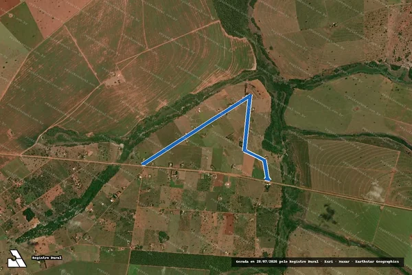 Imagem de satélite de FAZENDA QUERÊNCIA - CORREDOR DE ACESSO 01 em Amambai - MS