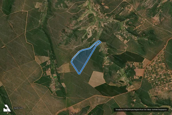 Imagem de satélite de FAZENDA AREIÃO     - Parte 1 em Rio Pardo de Minas - MG
