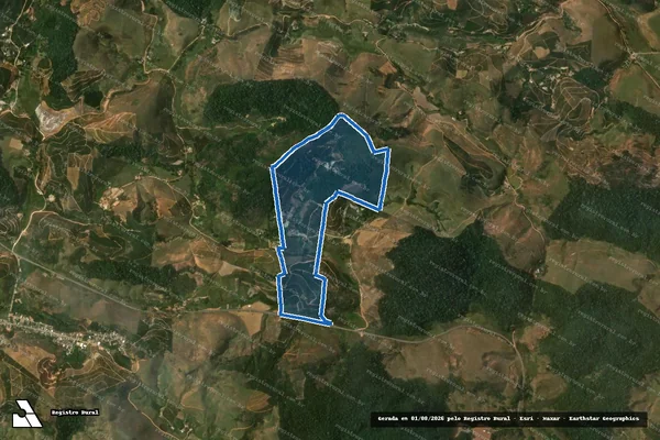 Imagem de satélite de FAZENDA SAO DOMINGOS - REMANESCENTE I em Guaçuí - ES