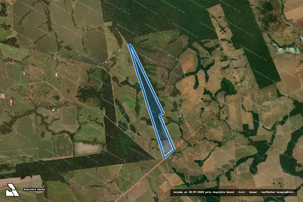 Imagem de satélite de FAZENDA RECANTO - LOTE RURAL Nº 587/4A-1 em Alta Floresta - MT