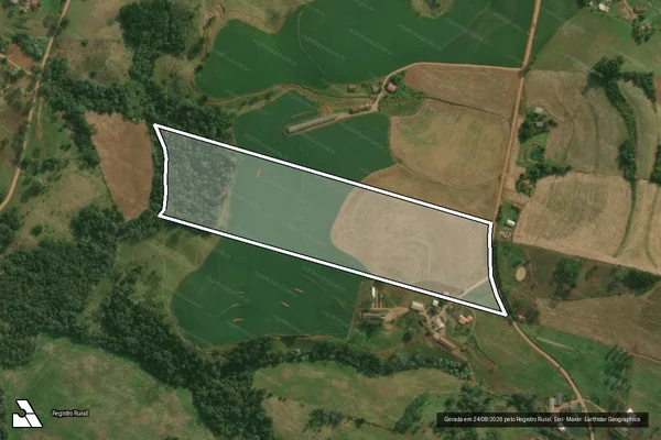 Imagem de satélite de Parte do Lote Rural nº 489 - Matrícula 26.360 em Paraíso - SC