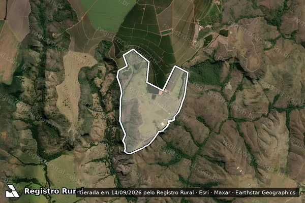 Imagem de satélite de FAZENDA SERRA NEGRA, lugar denominado Córrego Feio - Parte 1 em Patrocínio - MG