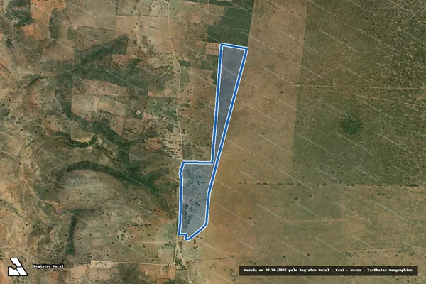 Imagem de satélite de AREA COLETIVA 01/PROJETO DE ASSENTAMENTO BELA VISTA III - Parte 1 em Biritinga - BA