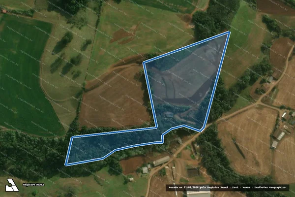 Imagem de satélite de Parte da Chacara Rural 173, 174, 175 e 176 - PARCELA 02 em São José do Cedro - SC