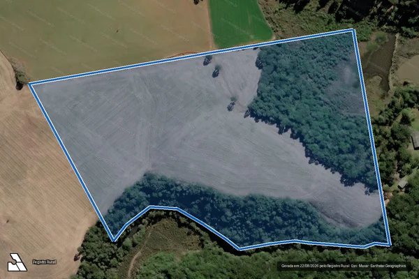 Imagem de satélite de FAZENDA DO ERVAL - Matrícula 1147 em Lebon Régis - SC
