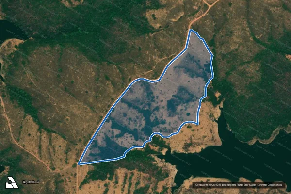Imagem de satélite de Fazenda Pirapitinga dos Monteiros lugar denominado Barreiro - Gleba 01 em Campo Alegre de Goiás - GO