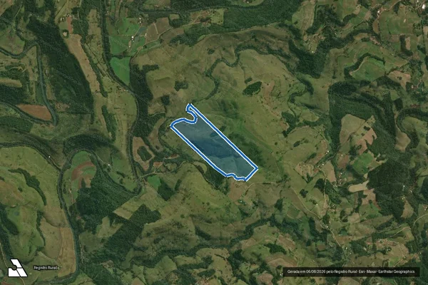 Imagem de satélite de Parte do Lote Rural nº 166 e 167 - PARCELA 01 em Bandeirante - SC