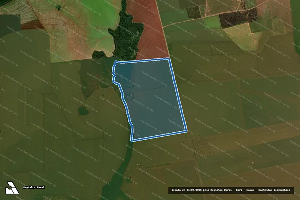Imagem de satélite de DESMEMBRADA DA FAZENDA JARDIM DA CACHOEIRA, PARTE DA FAZENDA SANTA CRUZ E CABECEIRA DA CAPOEIRA  GLEBA N 02 E GLEBA N 03 em Camapuã - MS